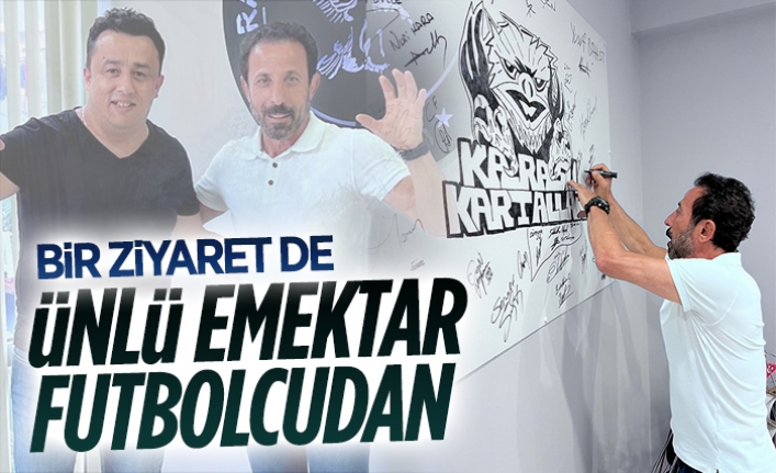Emektar futbolcu Recep Çetin, Karasu Kartalları’nı ziyaret etti