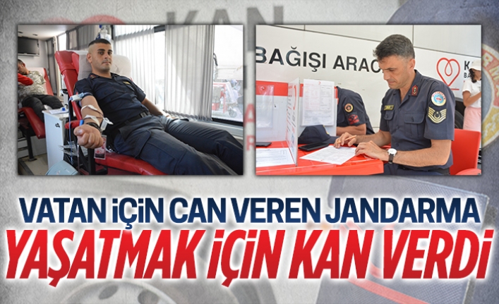 İlçe Jandarma Komutanlığı Merkez Jandarma Karakol personeli, kan bağışında bulundu